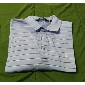 Polo Golf Ralph Lauren Men's Striped Polo Shirt Blue Size S